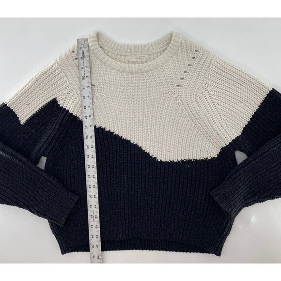 Hansel From Basel Anthropologie Chunky Knit Sweater Size 1 Wood Blnd Color Block - Picture 8 of 10